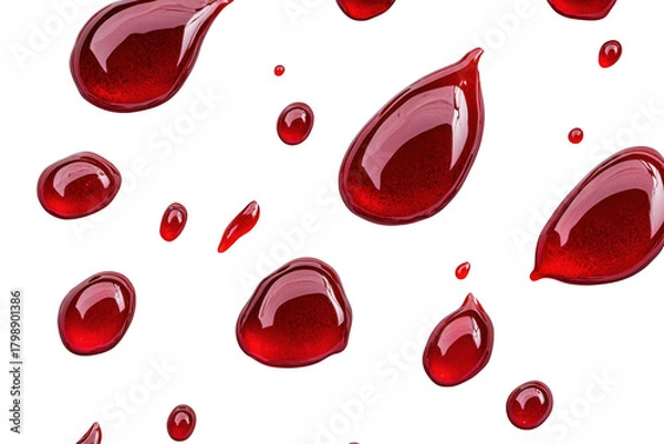 Obraz Abstract red droplets on a black background