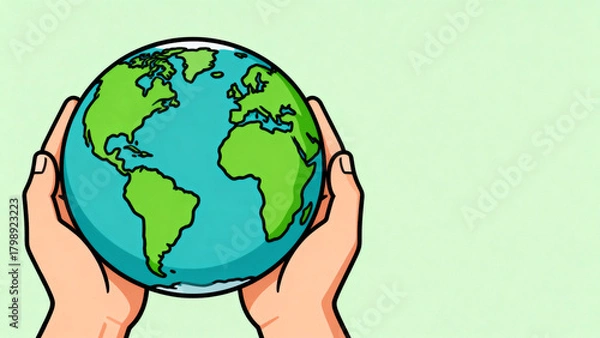 Fototapeta Hands holding globe