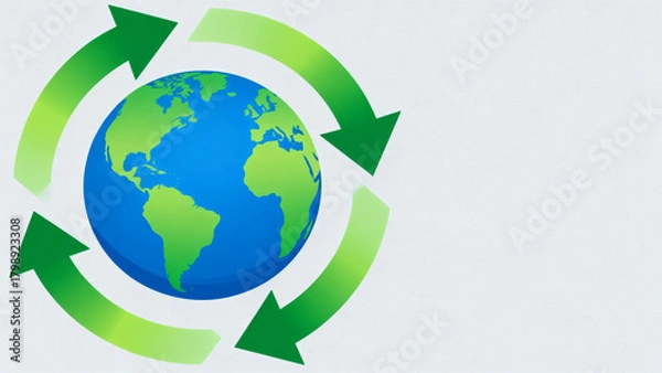 Obraz Earth with recycling arrows
