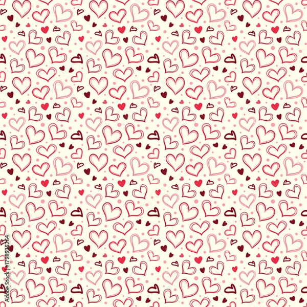 Fototapeta seamless pattern with hearts