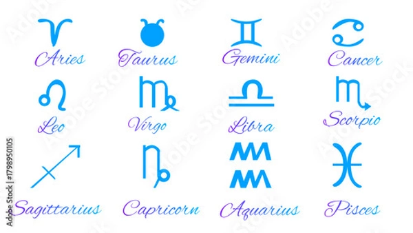 Obraz beautiful set of zodiac signs
