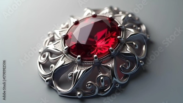 Obraz Gemstone ring silver setting