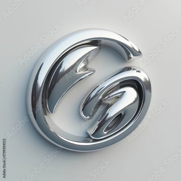 Obraz Chrome metallic logo