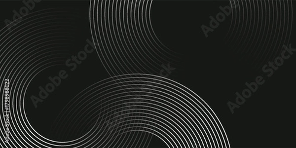 Fototapeta Abstract modern design black background with white geometric elements simple art modern vector eps10