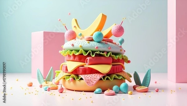 Obraz Vibrant 3D Food Concept