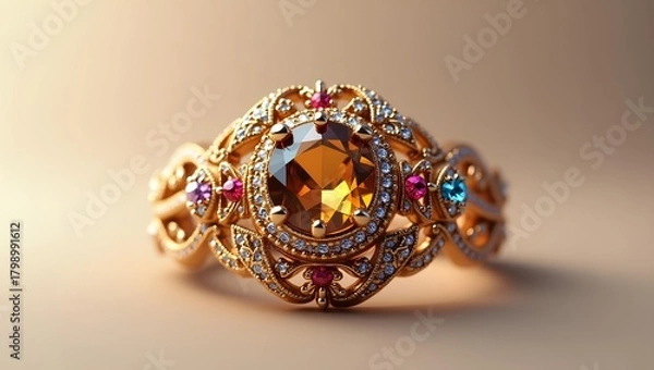 Obraz Elegant Gemstone Jewelry Render