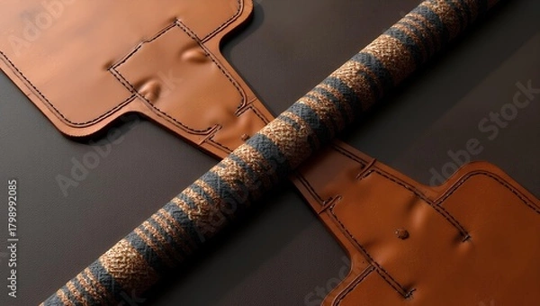 Obraz Leather and tweed textures