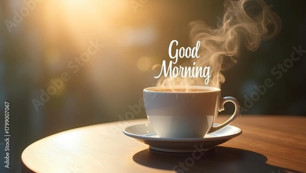 Obraz Coffee with good morning message