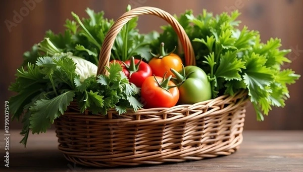 Obraz Wicker Basket Vegetables (Set 2)