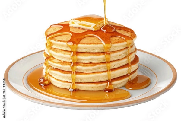 Obraz Pancakes with Maple Syrup Drizzle