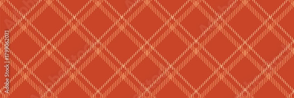 Obraz Rust Orange Argyle Seamless Diamond Pattern with Beige Lines