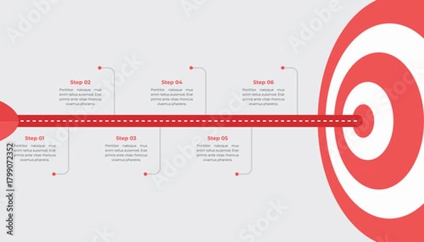 Obraz Business target infographic template design with 6 steps