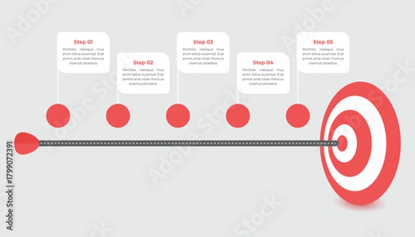 Obraz Goal Infographic with Arrow Target Timeline