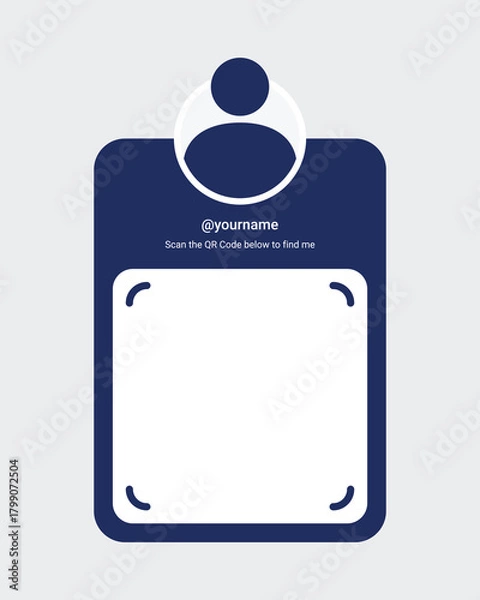 Obraz Social Media Profile QR Code Template Vector Design