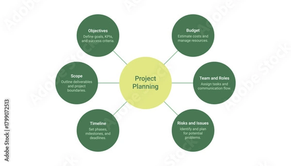 Obraz Project Planning Mindmap Infographic Template Design