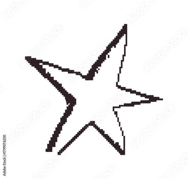 Fototapeta Hand drawn star shape outline graphic handdrawn