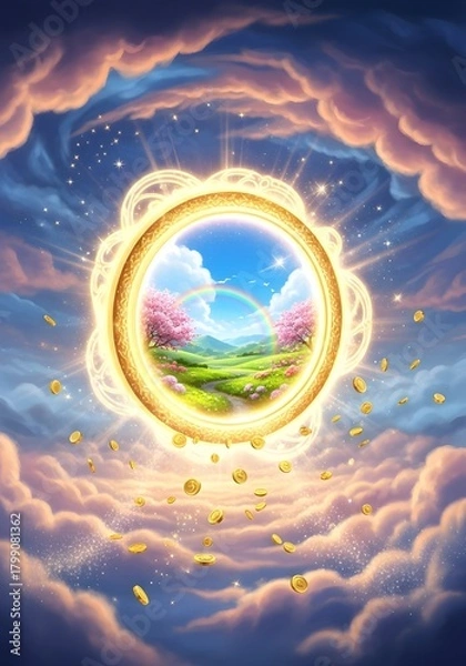 Obraz Celestial Golden Portal of Luck