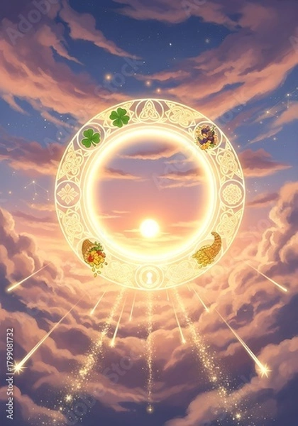 Obraz Celestial Golden Portal of Luck
