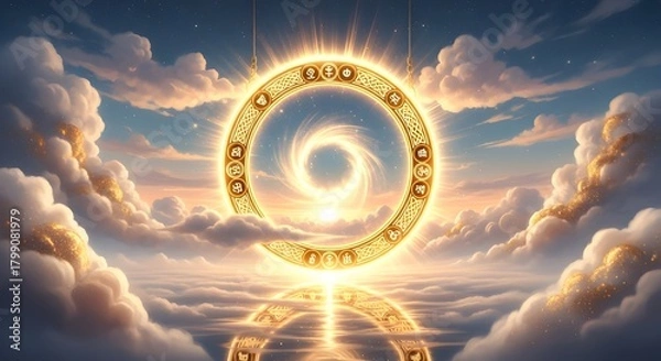 Obraz Celestial Golden Portal of Luck