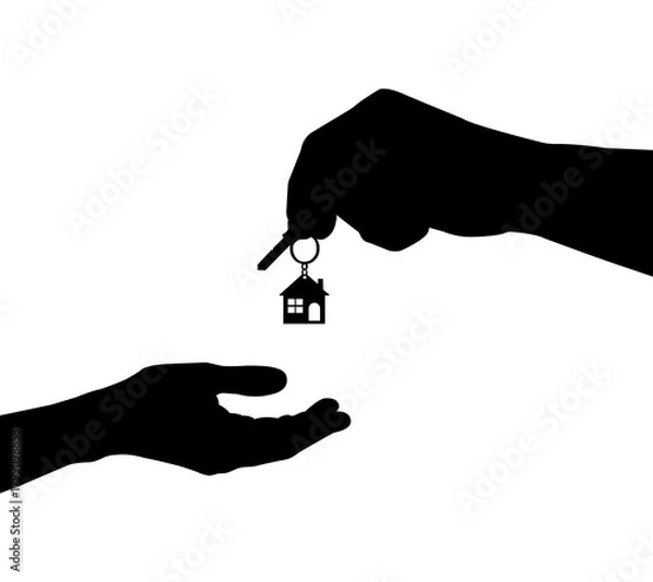 Obraz A woman’s hand holding a key symbolizing giving or receiving a home