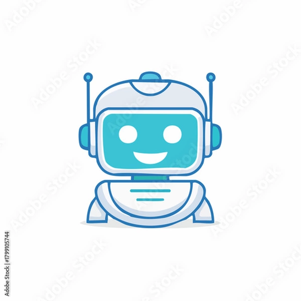 Obraz Cheerful futuristic bot: A friendly interface for artificial intelligence applications