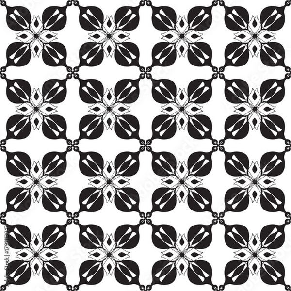 Obraz Elegant Ornamental Geometric Floral Tile Pattern