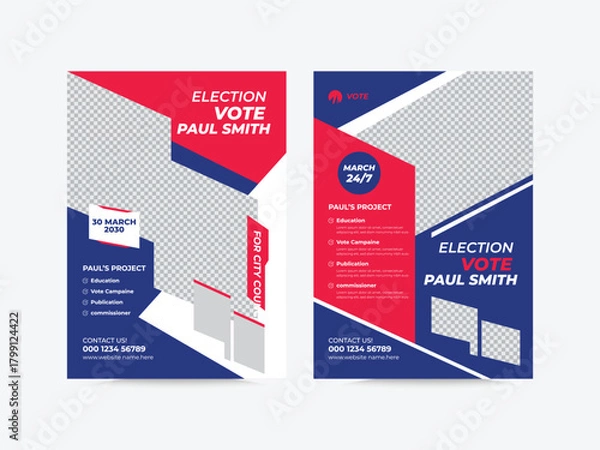 Obraz Political election flyer Template with vote campaign,