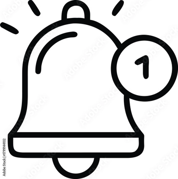 Fototapeta notification bell icon vector illustration
