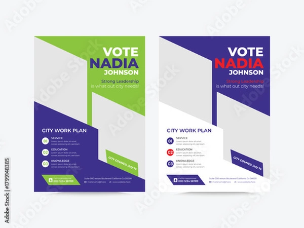 Obraz vote campaign presidential election brochure cover leaflet vector layout design.