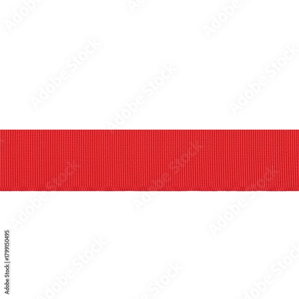 Fototapeta red textured fabric banner isolated on transparent background, woven pattern, bold rectangular shape