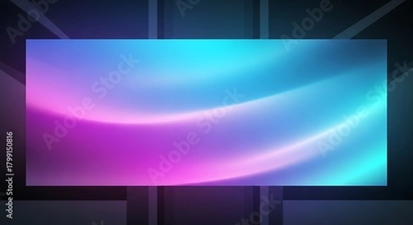 Obraz Abstract Gradient Background with Smooth Waves and Neon Glow
