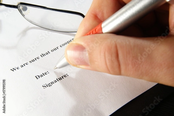 Obraz Signature on document