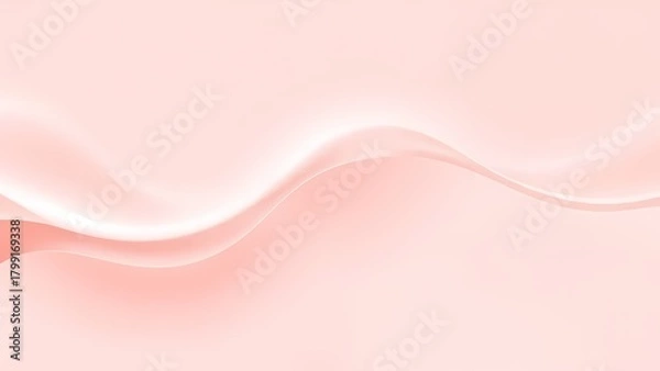 Fototapeta 淡いピンクと白の優雅な曲線が交差する抽象背景