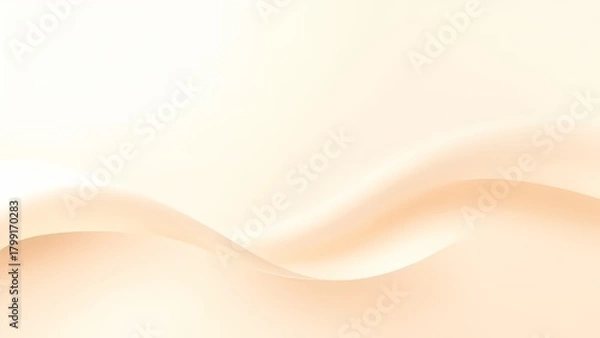 Obraz 優雅な曲線が織りなす淡いオレンジベージュの背景