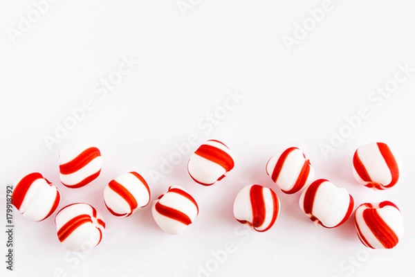 Obraz Peppermint candies on white background