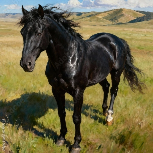 Fototapeta horse in the field