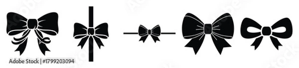 Obraz gift bow vector design with black silhouette and white background