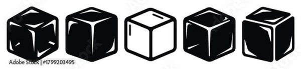 Obraz ice cube vector design with black silhouette and white background