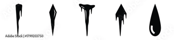 Obraz icicle drop vector design with black silhouette and white background