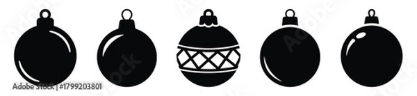 Fototapeta ornament ball vector design with black silhouette and white background