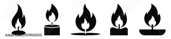 Obraz winter candle flame vector design with black silhouette and white background