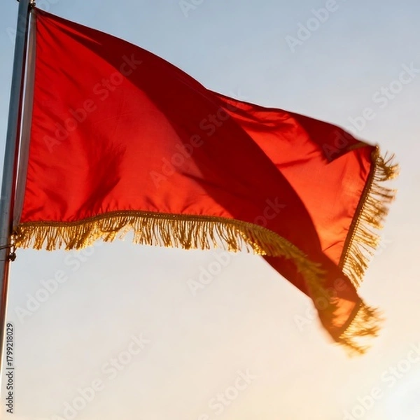 Fototapeta red curtains and sky