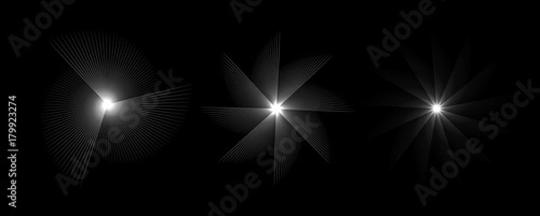Fototapeta Vector Round Radial Laser Projector Graphic Elements