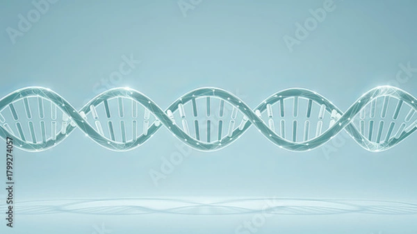 Fototapeta Modern DNA Double Helix Structure for Medical Research, Biotechnology, and Scientific Innovation, Perfect for Healthcare Marketing and Cutting-Edge Technology