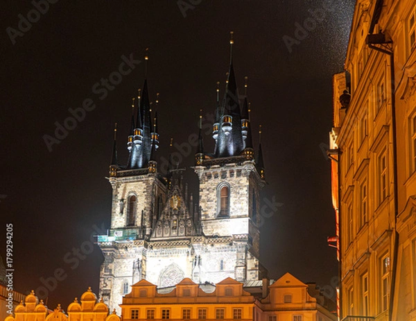 Fototapeta Old town square (Staroměstské náměstí)
 in Prague at night