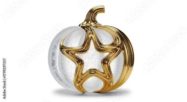 Obraz Gold star-shaped charm on a clear glass