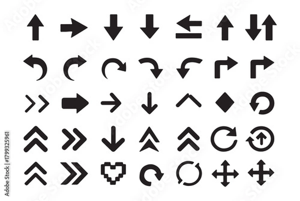 Fototapeta Versatile Black Arrow Icon Set