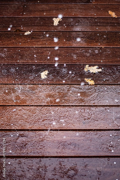 Obraz Pluie sur terrasse 