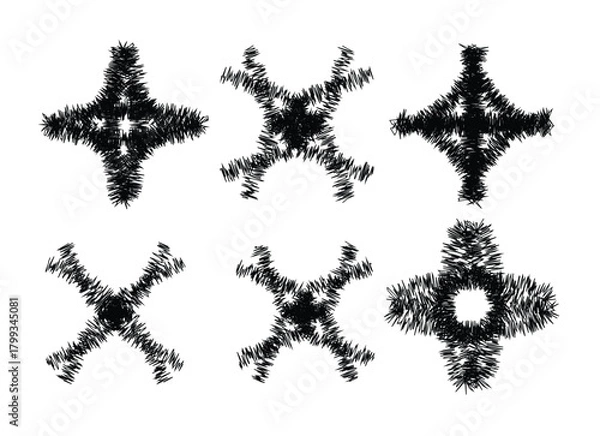 Fototapeta Chaotic Symmetrical Starburst Pattern – Abstract Jagged Vector Design with Radiating Geometric Texture
