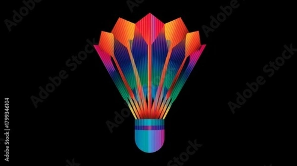 Obraz Vibrant Abstract Shuttlecock Design with Minimalist Aesthetic